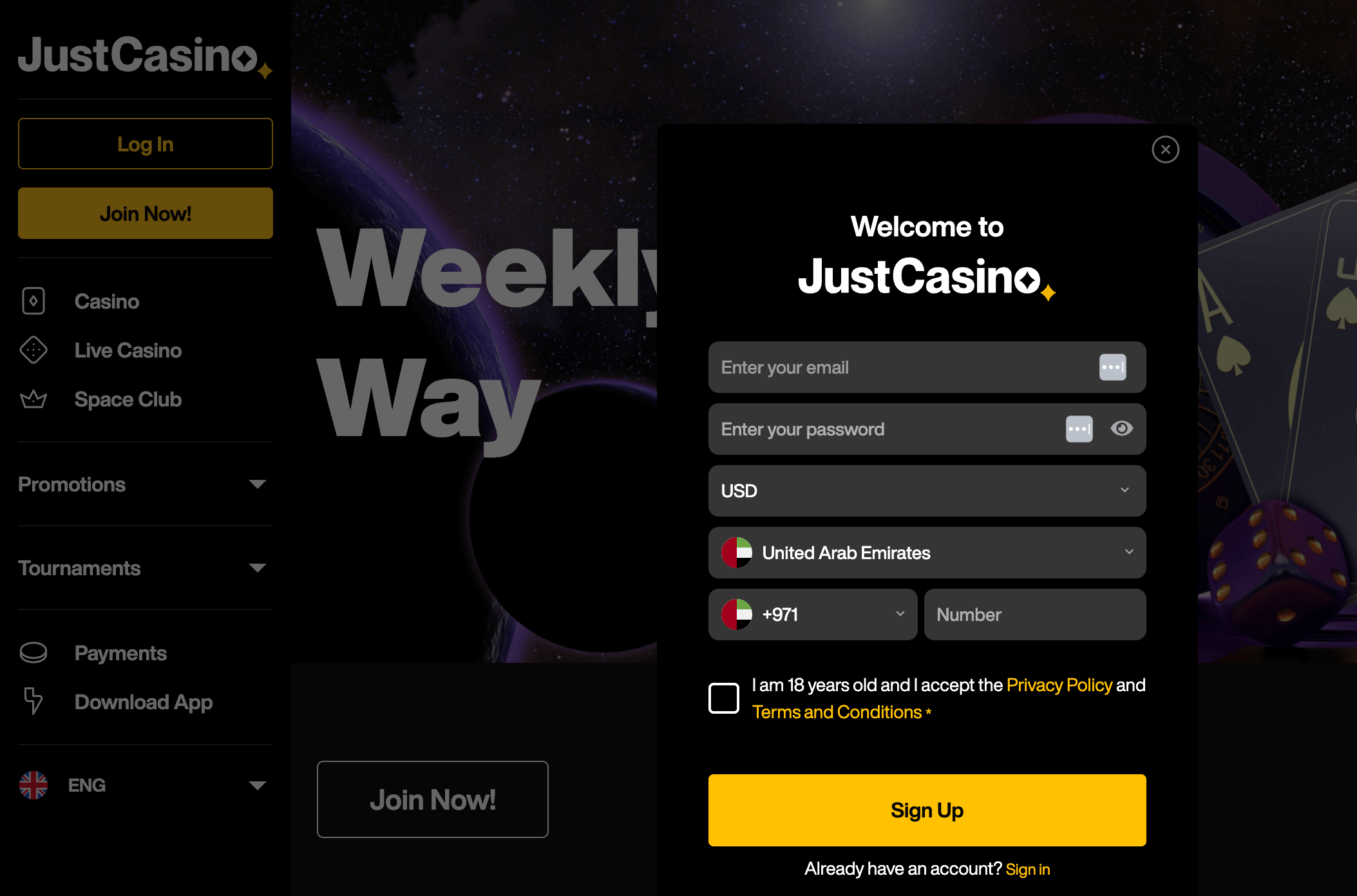 Just Casino Registration - Emirates Casino Review - UAE Casino Review