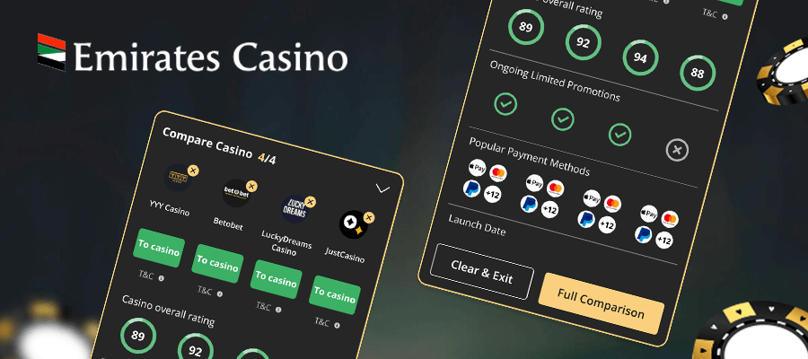 Emirates Casino Comparison Tool - Emirates Casino Online Casino Comparison Guide