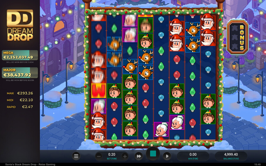 Santa's slack Dream Drop Graphics - Emirates Casino Slot Review - UAE Casinos - UAE Slot Review