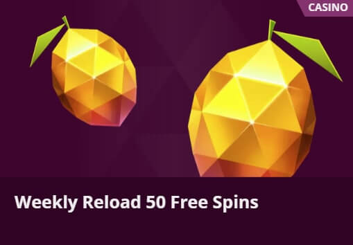 Weekly reload bonus 50 free spins offer  MalinaCasino 