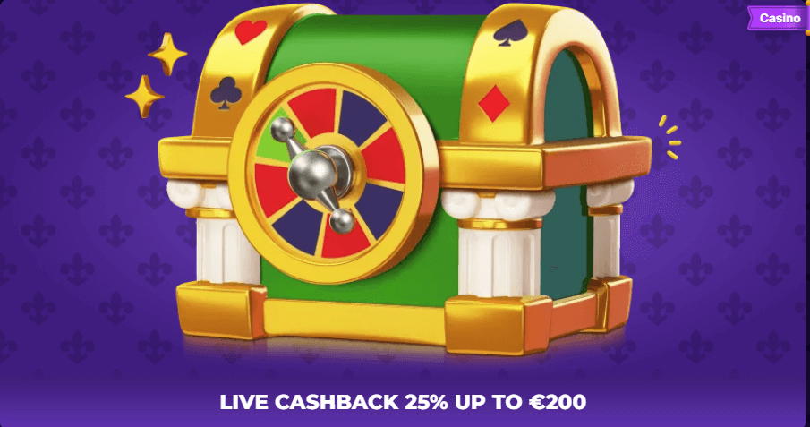 live cashback Bonus from Royal game casino