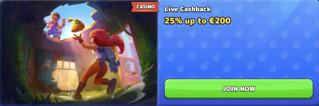 live cashbach bonus casino review