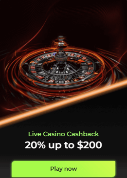 live casino cashback 20% up to $200 at betovo