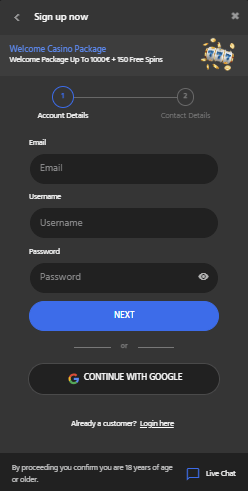 Slotimo casino how to register