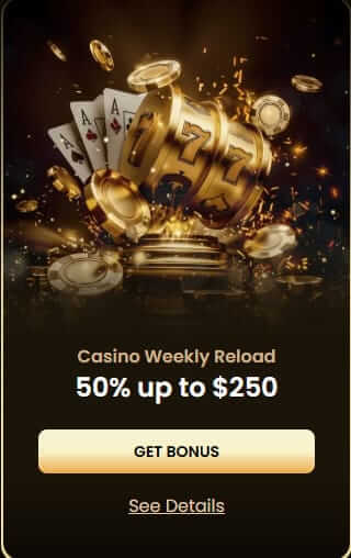 casino weekly reload offer at Golden spin casino