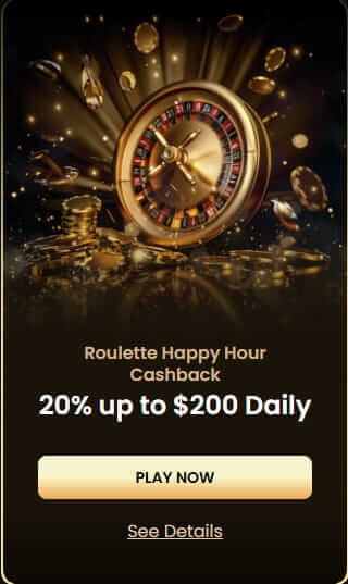 Roulette Happy Hour Cashback offer at golden spin casino