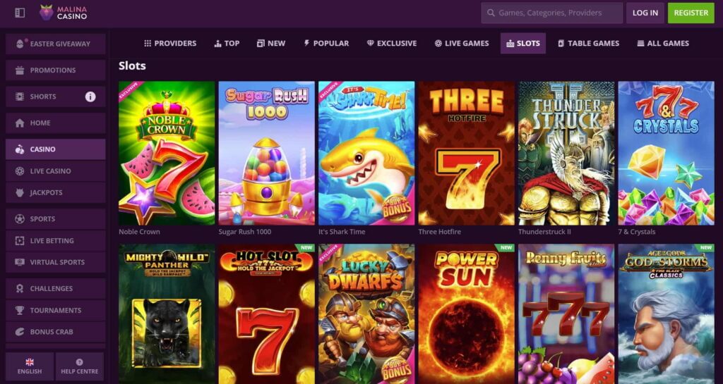 slots games at MalinaCasino